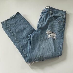 Levi’s Women’s ‘94 Baggy Distressed Blue Jeans Denim Ripped Light Wash Size 32